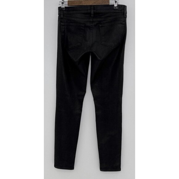 Paige Women's Verdugo Ankle Black Coated Jeans Size 27 Stretch Biker Preppy - Picture 2 of 10
